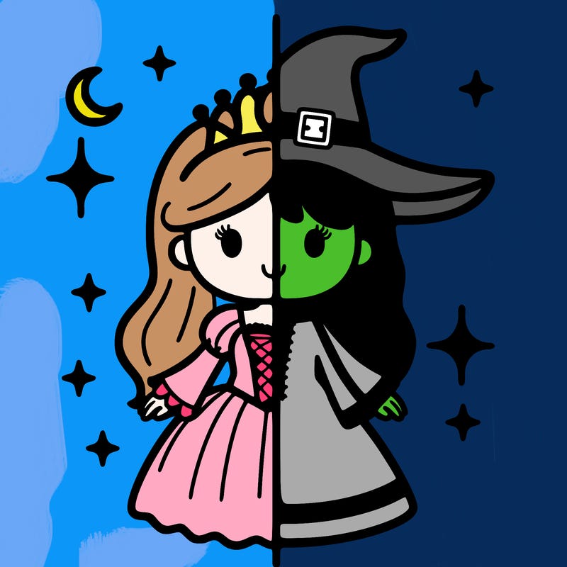 split princess and witch