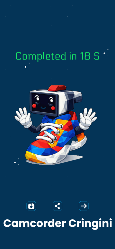 Brainrot Poly333: Retro Puzzle - Completed Camcorder Cringini 3D poly art character in Brainrot Poly333 puzzle game