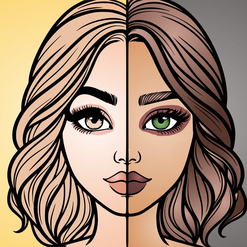 realistic girl split half