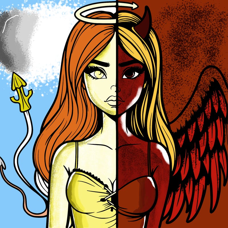devil vs angel realistic girl