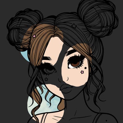 realistic girl with space buns