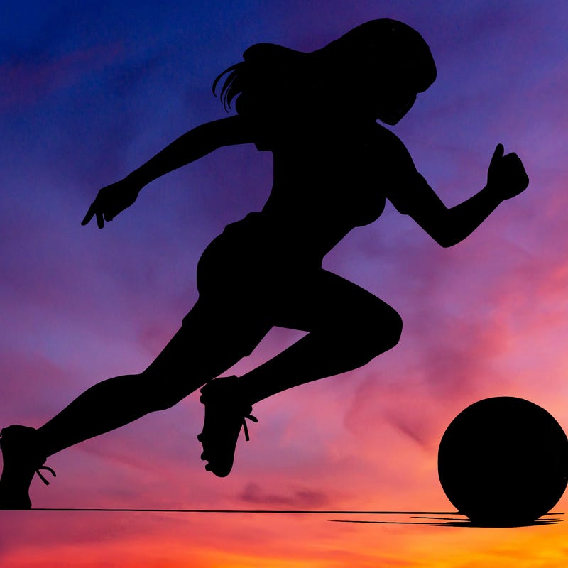 realistic woman playing soccer