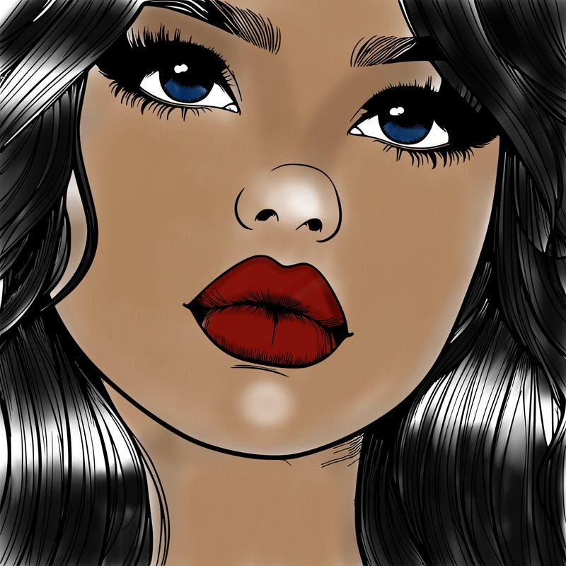 really realistic girl with lips