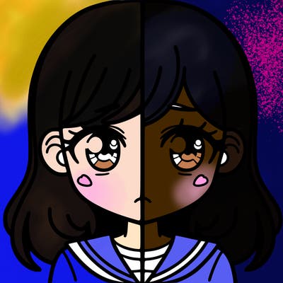 a split of a girl