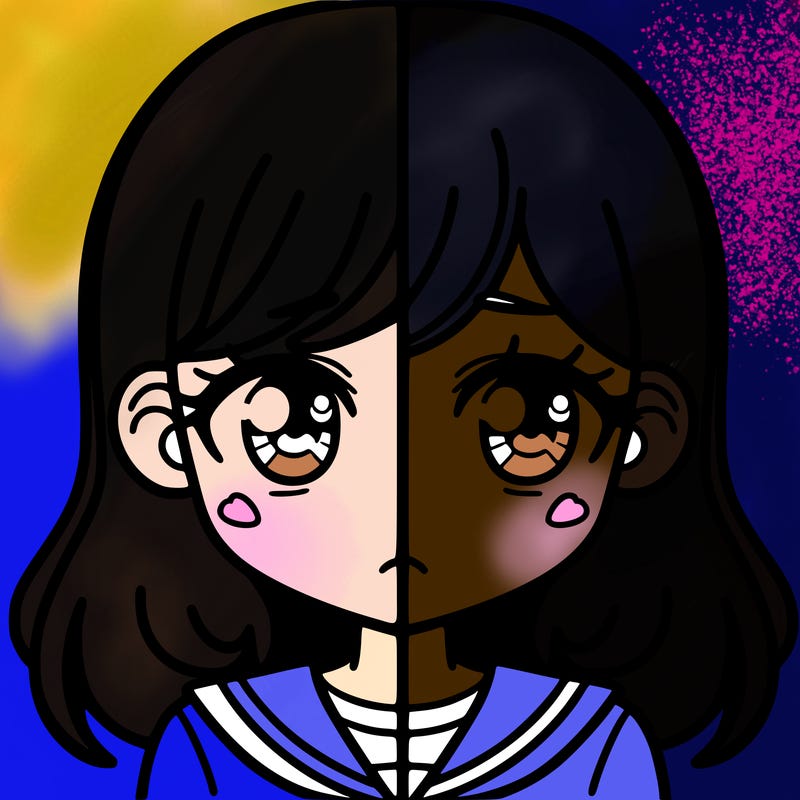 a split of a girl