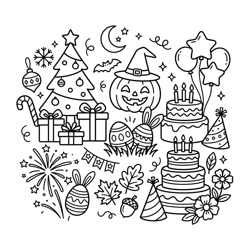 Holidays & Events Coloring Page - Free Printable Fun — Color Pop