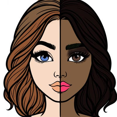 realistic girl split half