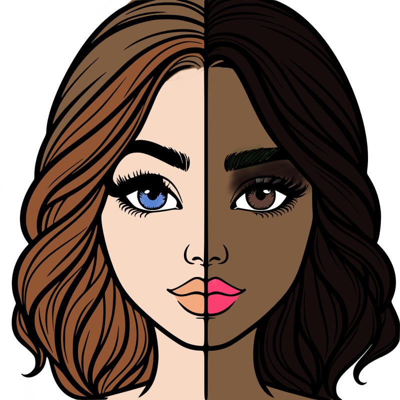 realistic girl split half