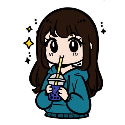 girl drinking boba