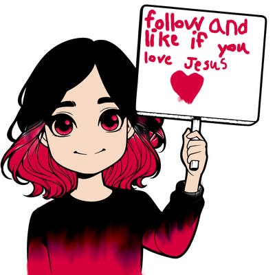 realistic girl holding up a sign