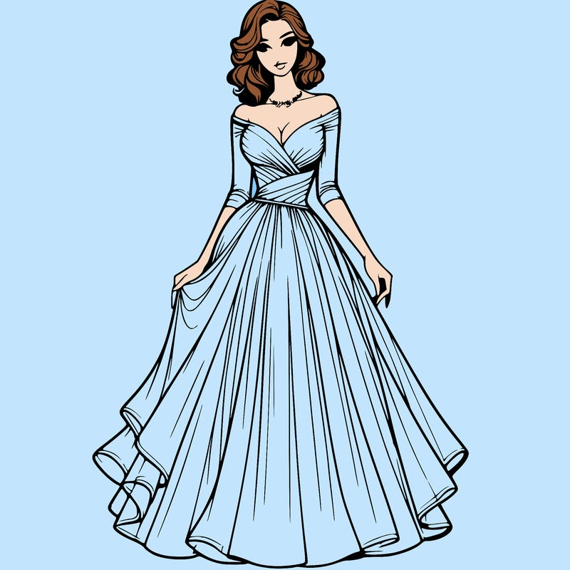 realistic woman in a beautiful dress