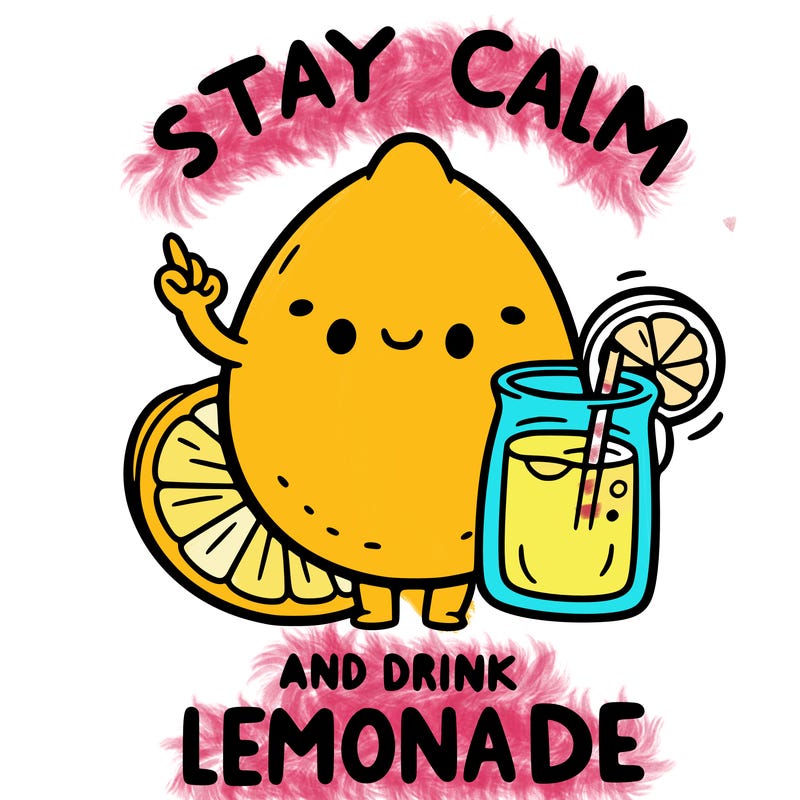 stay calm and drink lemonade