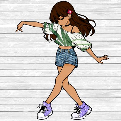 realistic girl danceing