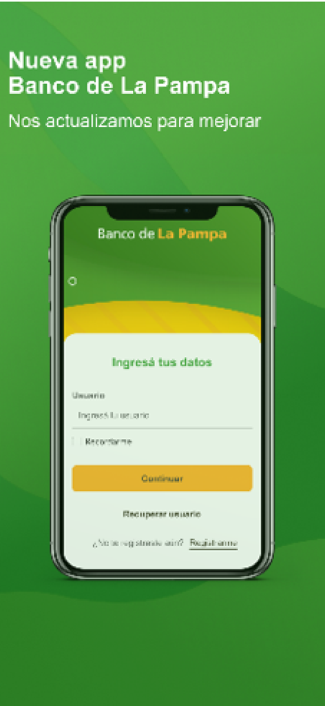 Pampa Digital - Empresas - Schermata di accesso dell'applicazione di mobile banking Pampa Digital Empresas