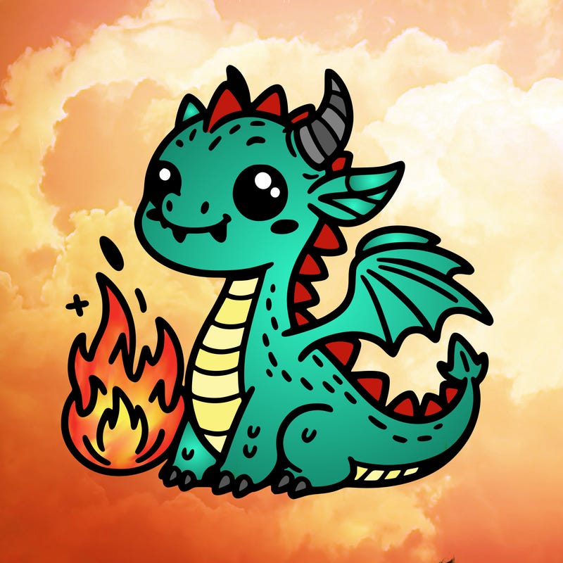 cute fire breathing dragon