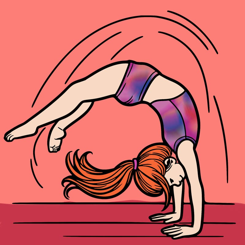 girl doing a back handspring