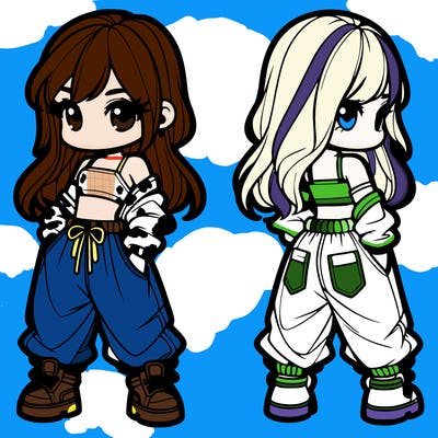 girl in crop top and baggy pants