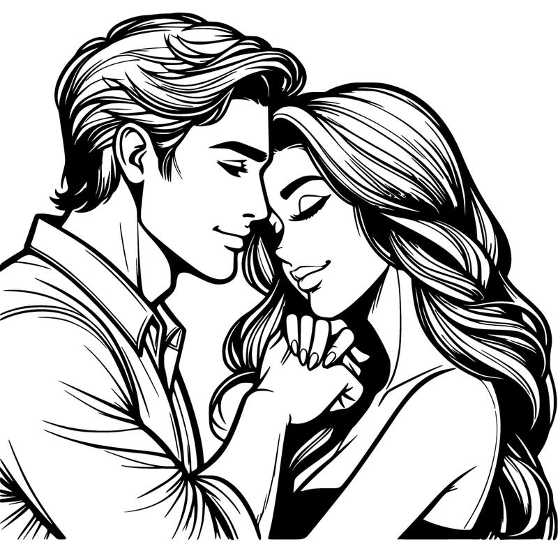 realistic man and woman in love