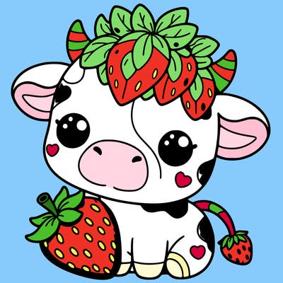 cute strawberry cow