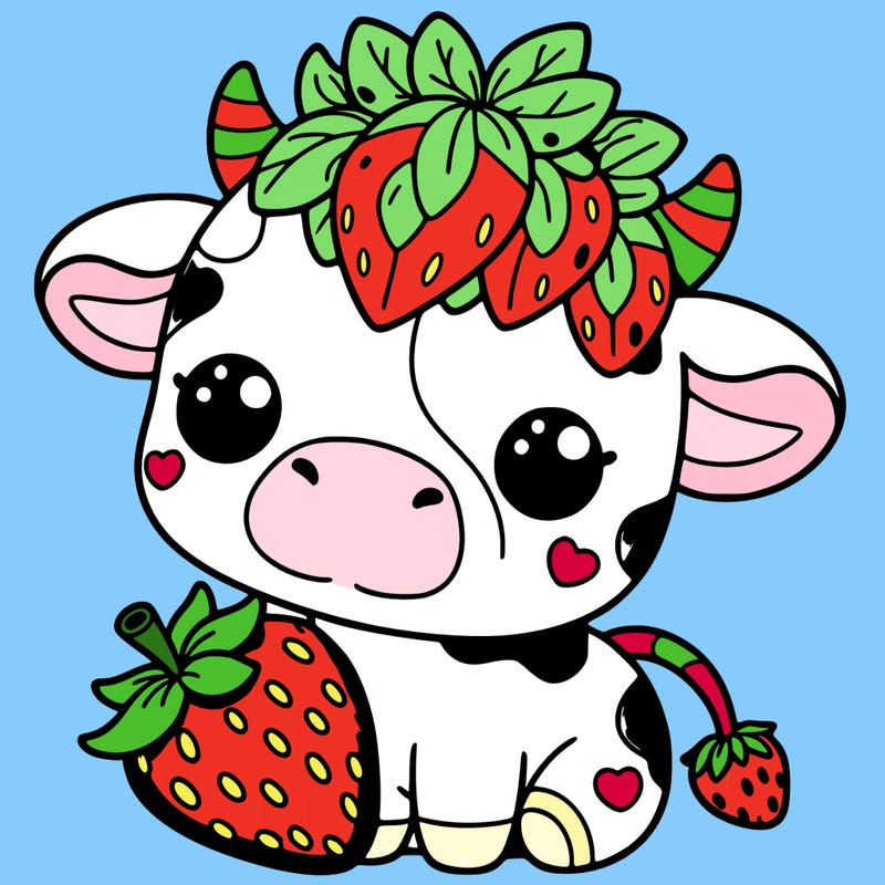 cute strawberry cow