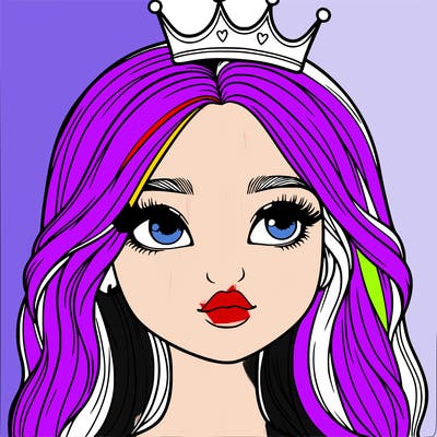 a realistic girl with a crown on