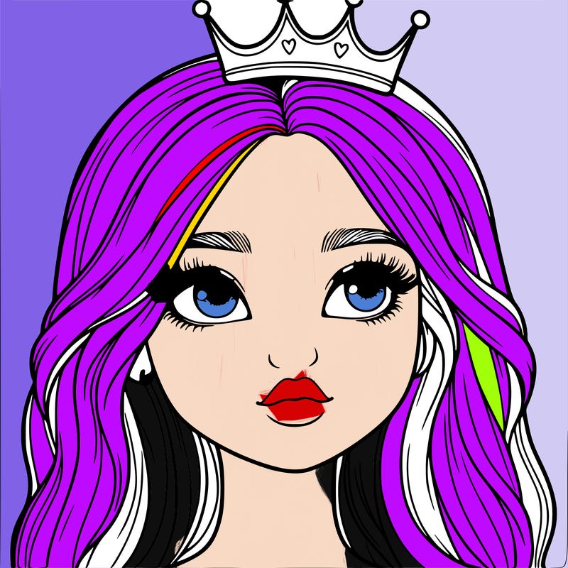 a realistic girl with a crown on