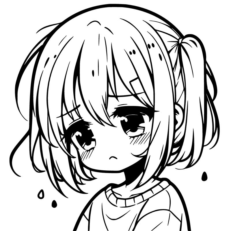sad anime girl