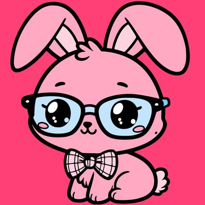 cute bunny wearing glasses
