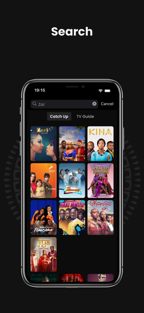 GOtv Stream - Résultats de recherche pour les émissions de télévision africaines dans l'application mobile GOtv Stream