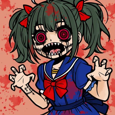scary anime girl