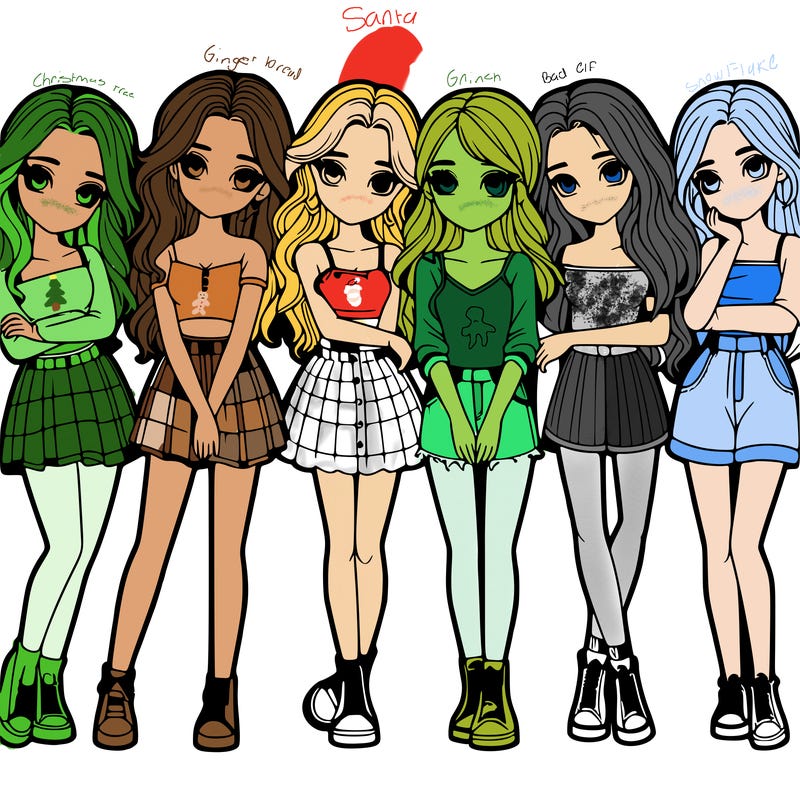 a group of girls realistic