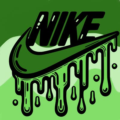 dripping nike logo