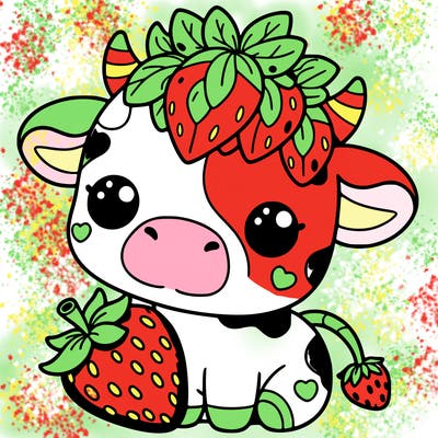 cute strawberry cow