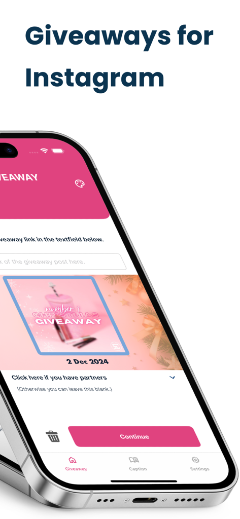 コンテスト設定用のジェットプレゼント企画Instagramアプリが表示されたスマートフォンの画面。