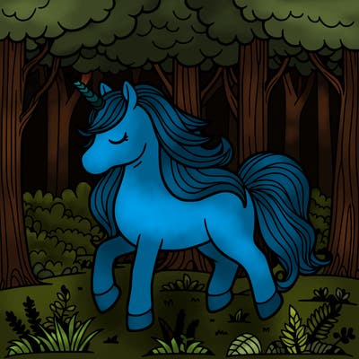unicorn in the forest