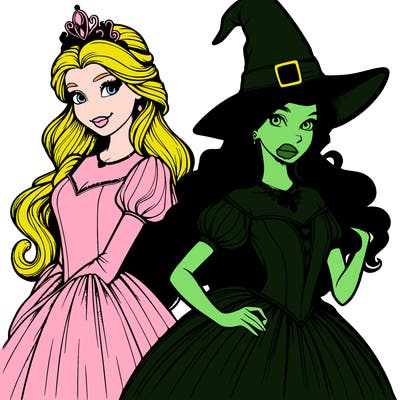 a realistic princess and a witch