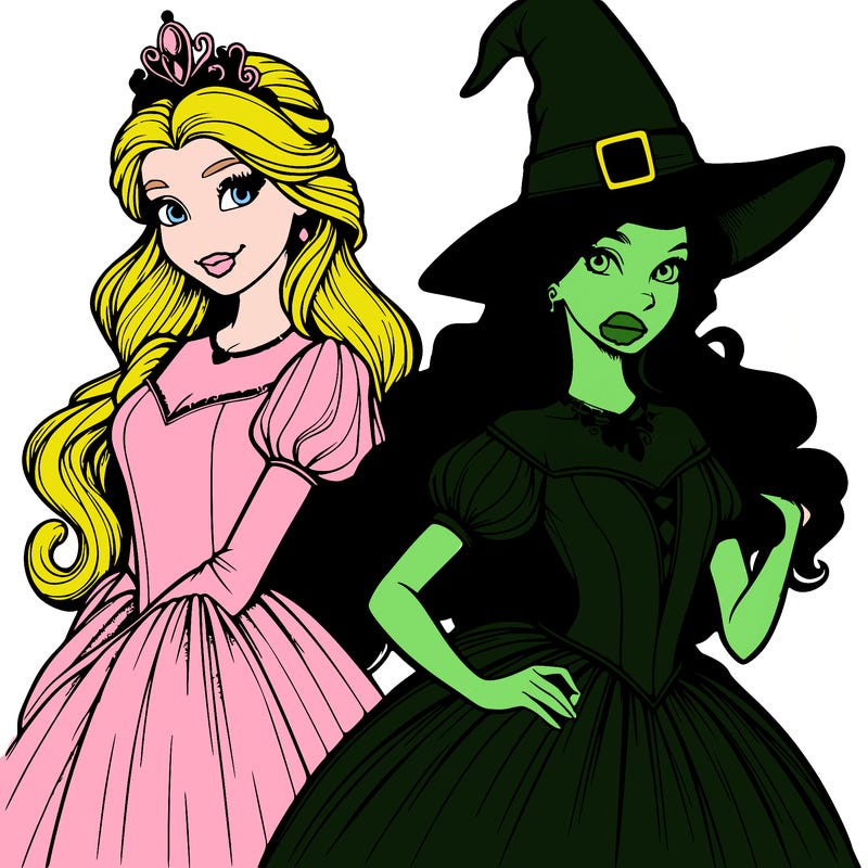 a realistic princess and a witch
