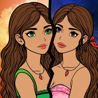 split realistic girl