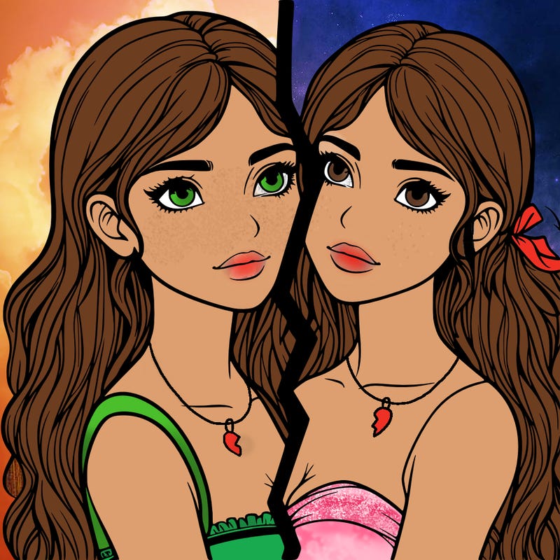 split realistic girl