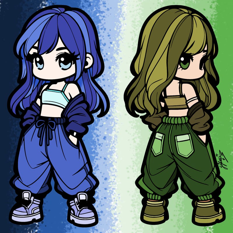 girl in crop top and baggy pants