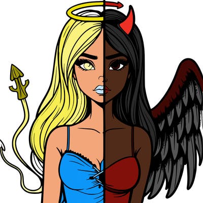devil vs angel realistic girl