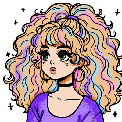 aesthetic girl with big hair