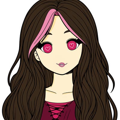 realistic girl with long hair