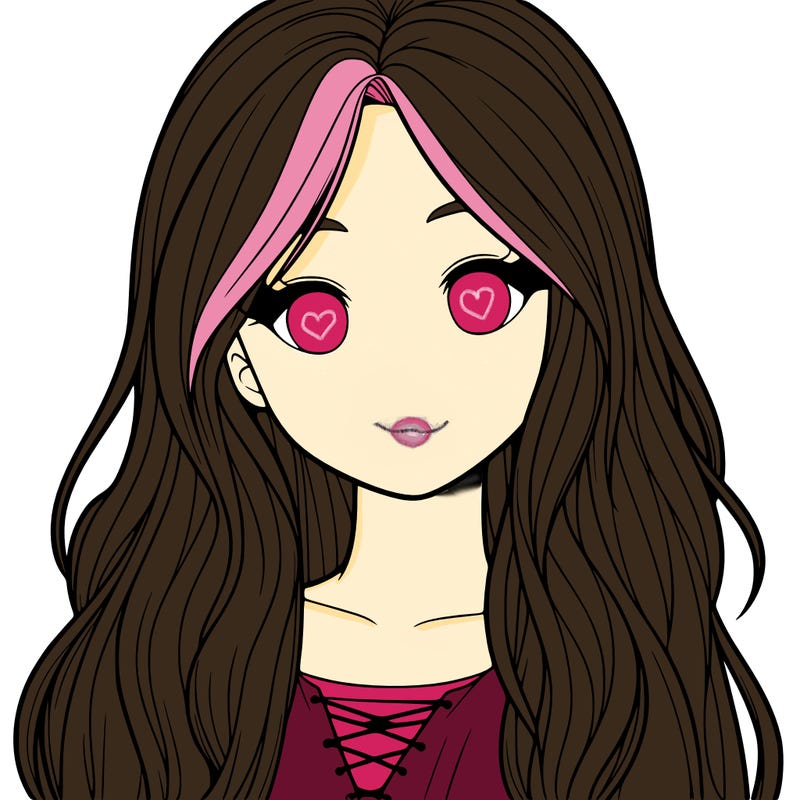 realistic girl with long hair