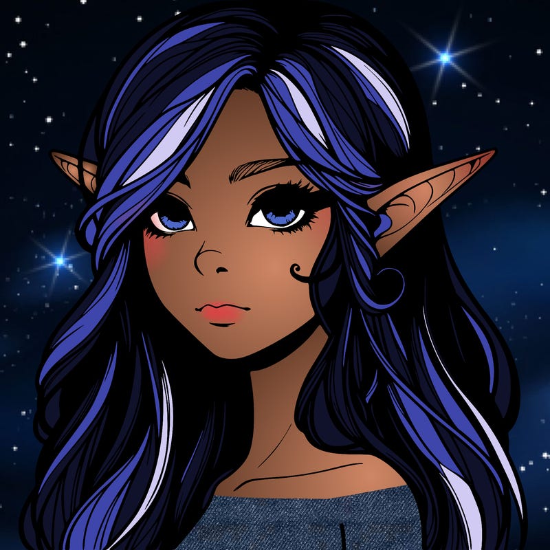 elf girl realistic dark fantasy