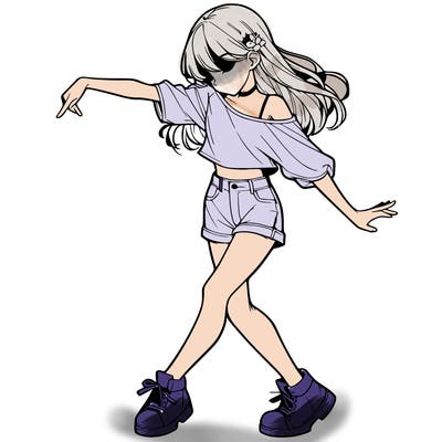 realistic girl danceing