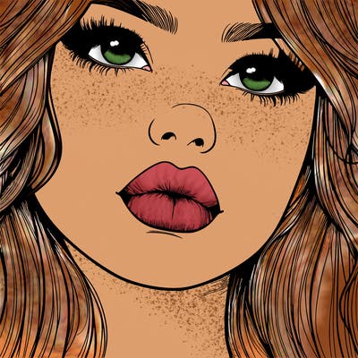 really realistic girl with lips