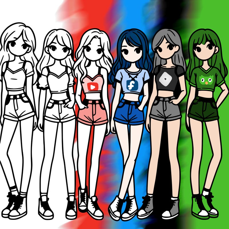 a group of girls wearing crop tops and shorts