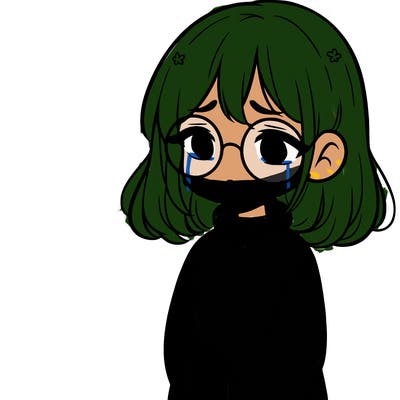 sad girl with glasses in a sweater