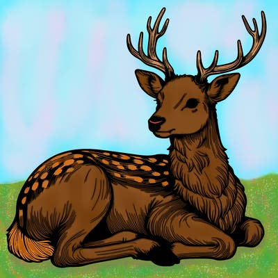 realistic deer with antlers